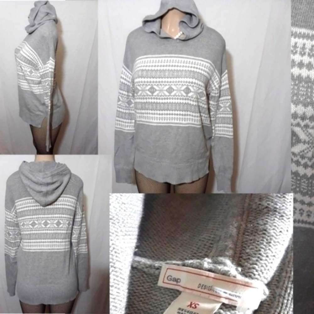 ☄Gap Winter Print Hooded Sweater